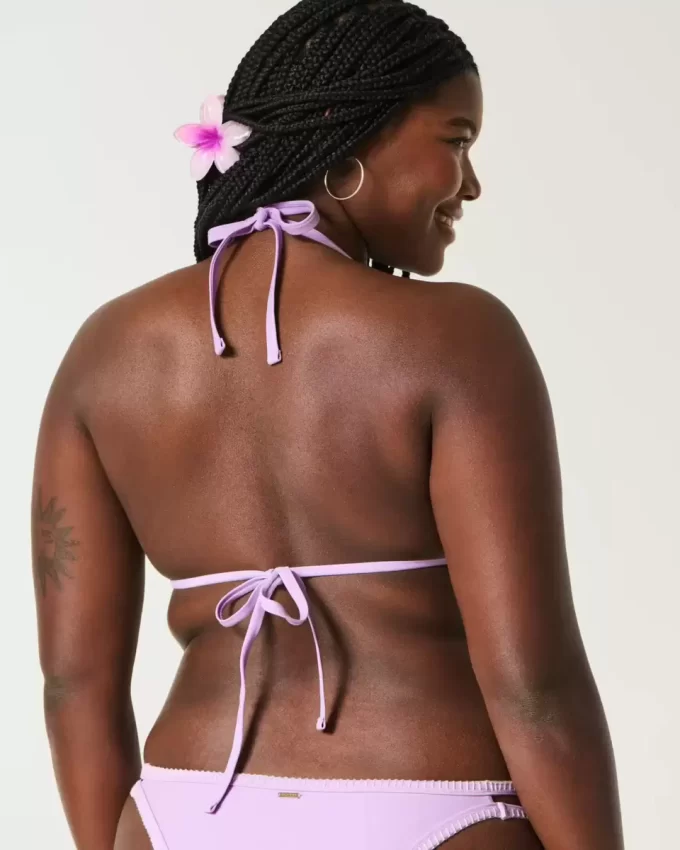 İşlemeli Üçgen Bikini Üstü