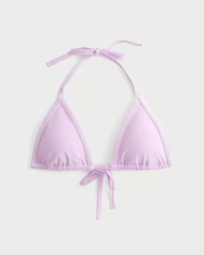 İşlemeli Üçgen Bikini Üstü