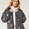 İşlemeli Sherpa Polar Ceket