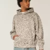 Leopar Desenli Bol Kapüşonlu Sweatshirt