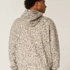 Leopar Desenli Bol Kapüşonlu Sweatshirt