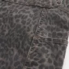 Leopar Desenli Bol Paça Ressam Kot Pantolon