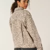 Leopar Desenli Kot Ceket