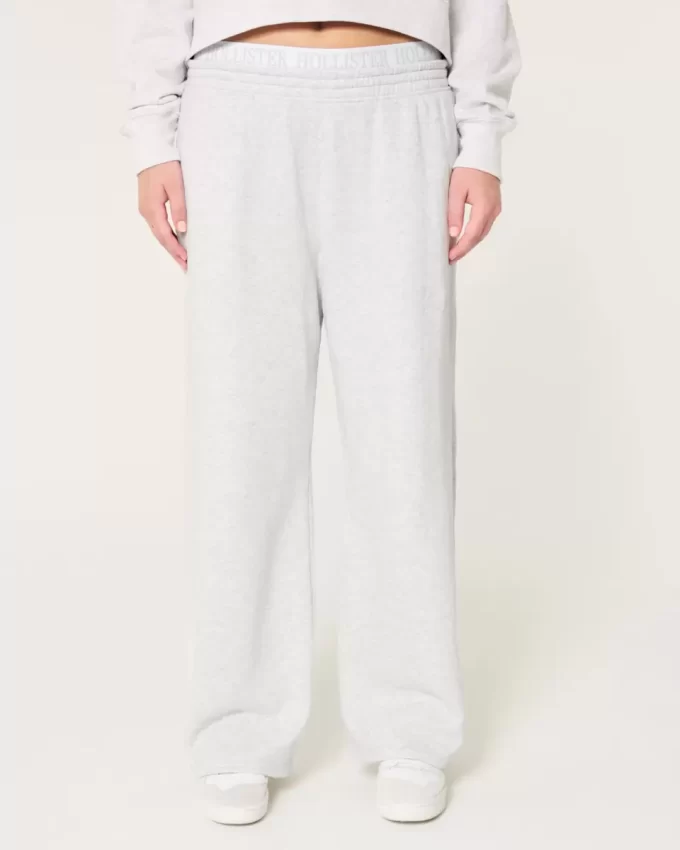 Logo Bel Polar Geniş Paça Pantolon Logo Bel Polar Geniş Paça Pantolon