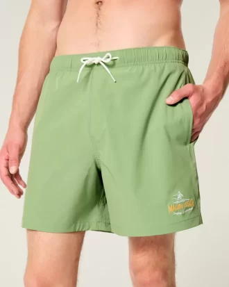 Malibu Beach Grafik Orta Uyluk Voleybol Mayo Şortu
