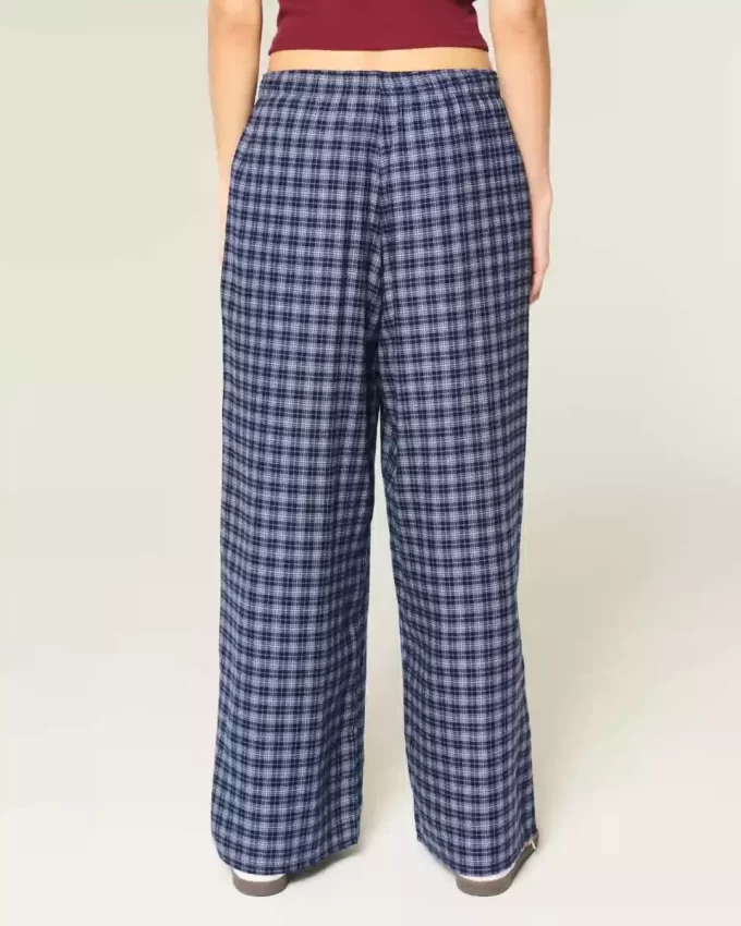 Numaralı Grafik Bol Flanel Pantolon Numaralı Grafik Bol Flanel Pantolon