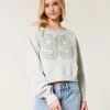 Omuzdan Bağlamalı, Kolay Giyilebilen, Numaralı, Grafikli Sweatshirt