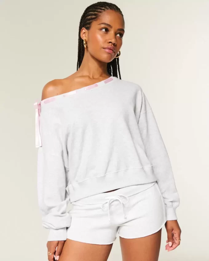 Omuzdan Bağlamalı Sweatshirt Omuzdan Bağlamalı Sweatshirt