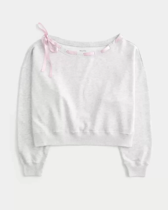 Omuzdan Bağlamalı Sweatshirt Omuzdan Bağlamalı Sweatshirt