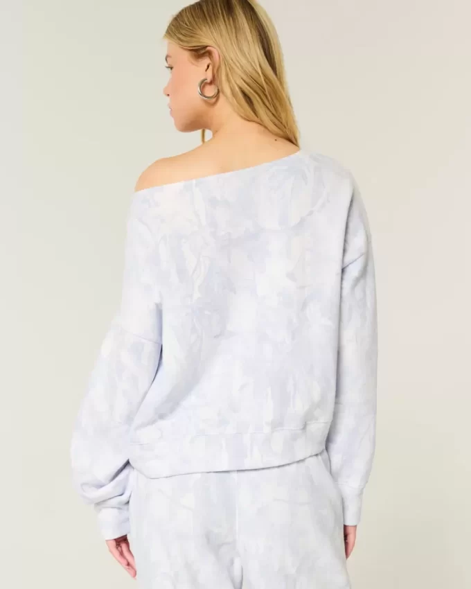 Omuzları Açık Kamuflaj Sweatshirt Omuzları Açık Kamuflaj Sweatshirt