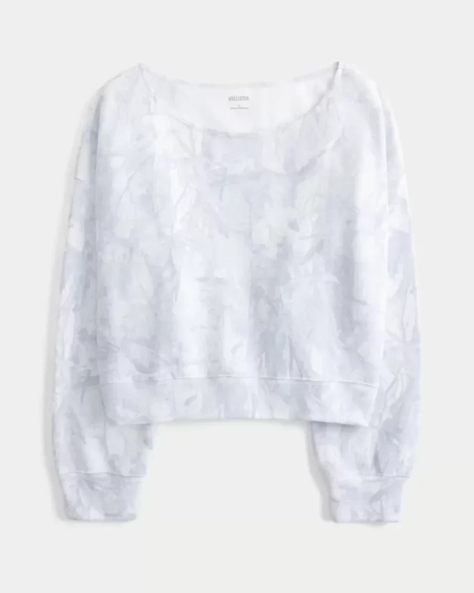 Omuzları Açık Kamuflaj Sweatshirt Omuzları Açık Kamuflaj Sweatshirt