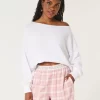 Omuzları Açık Kolay Havlu Sweatshirt Omuzları Açık Kolay Havlu Sweatshirt