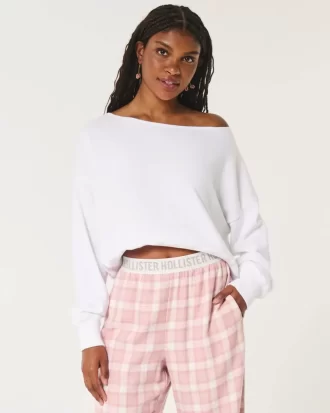 Omuzları Açık Kolay Havlu Sweatshirt