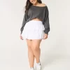 Omuzları Açık Kolay Havlu Sweatshirt Omuzları Açık Kolay Havlu Sweatshirt