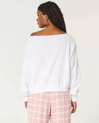 Omuzları Açık Kolay Havlu Sweatshirt