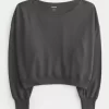 Omuzları Açık Kolay Havlu Sweatshirt Omuzları Açık Kolay Havlu Sweatshirt