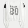 Omuzları Açık Miami Grafik Sweatshirt Omuzları Açık Miami Grafik Sweatshirt
