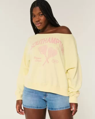 Omuzları Açık Southampton Grafik Sweatshirt