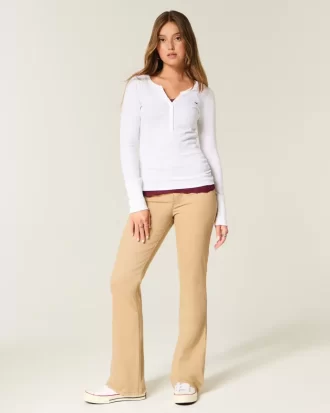 Orta Bel Haki Bootcut Pantolon