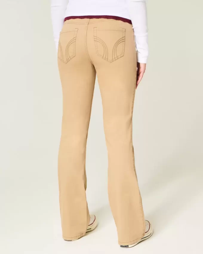Orta Bel Haki Bootcut Pantolon