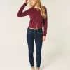 Orta Bel Koyu Yıkama Skinny Pantolon