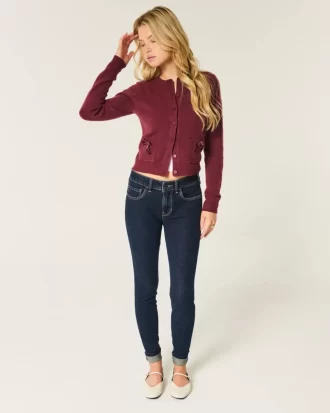 Orta Bel Koyu Yıkama Skinny Pantolon