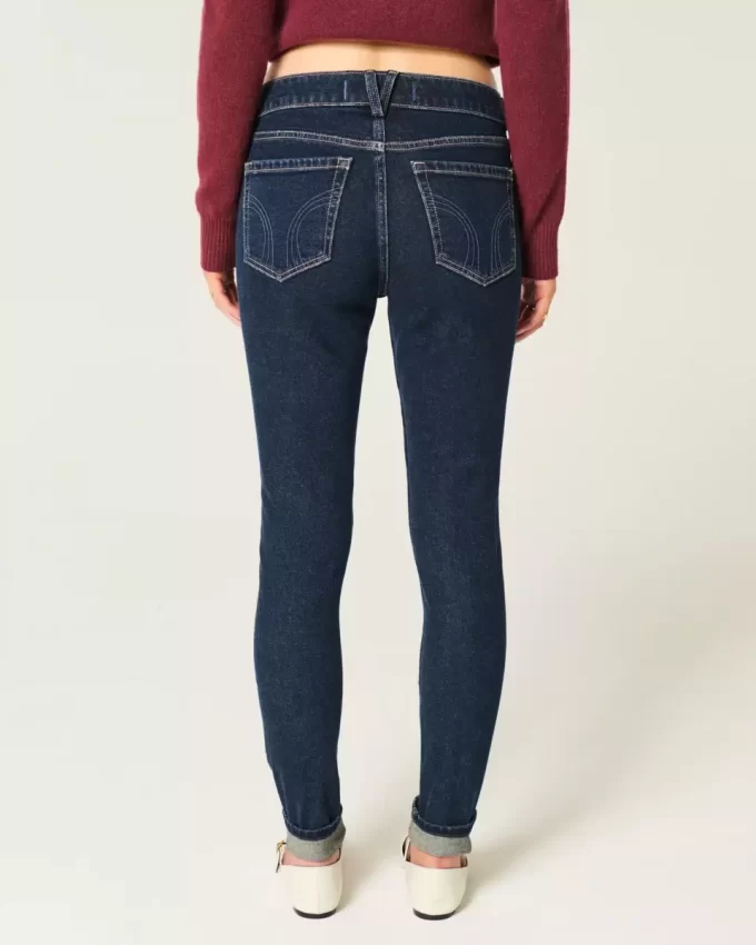 Orta Bel Koyu Yıkama Skinny Pantolon