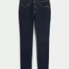 Orta Bel Koyu Yıkama Skinny Pantolon