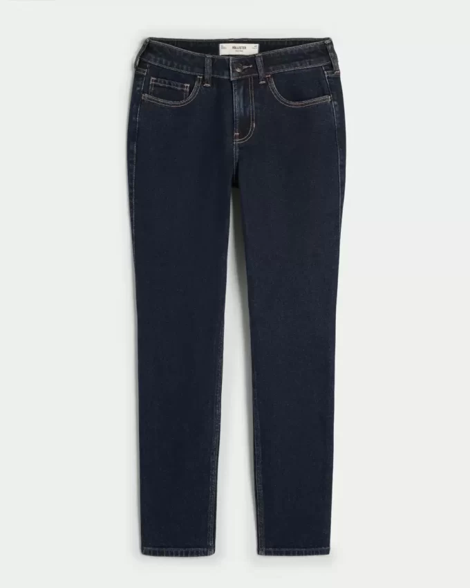 Orta Bel Koyu Yıkama Skinny Pantolon