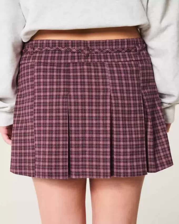 Orta Bel Pileli Mini Etek Orta Bel Pileli Mini Etek