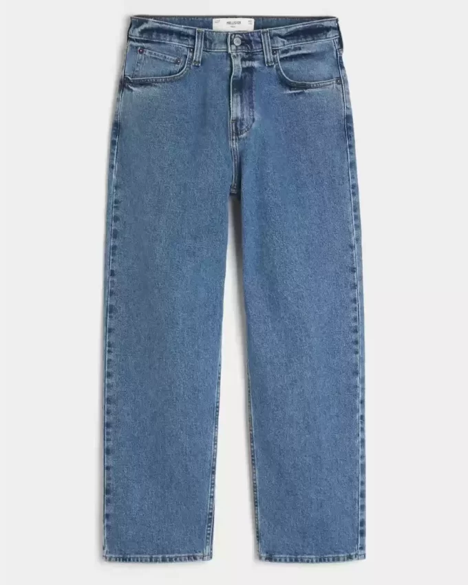 Orta Boy Bol Kesim Kot Pantolon