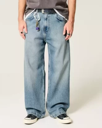 Orta Boy Yıkama Süper Bol Pantolon
