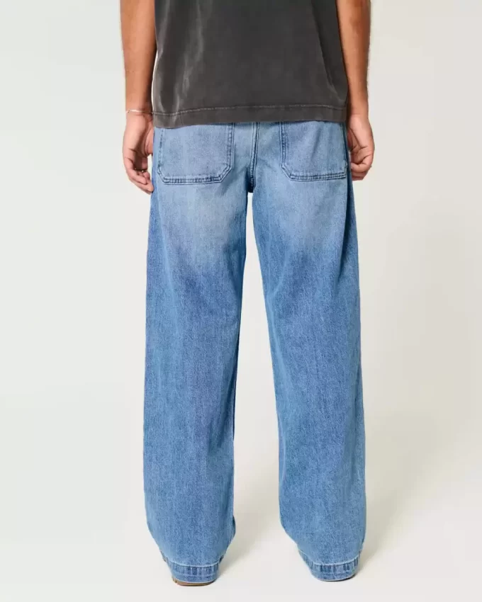 Orta Boy Yıkama Süper Bol Pantolon