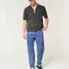 Orta Boy Yıkanmış Bol Kot Pantolon