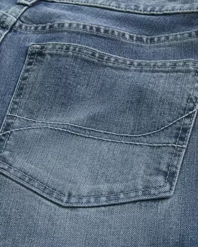 Orta Boy Yıkanmış Bol Paça Kot Pantolon
