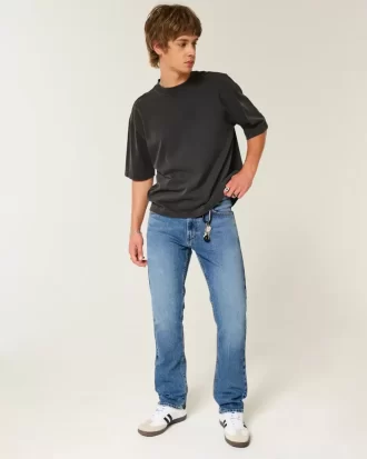 Orta Yıkama Slim Düz Kot Pantolon
