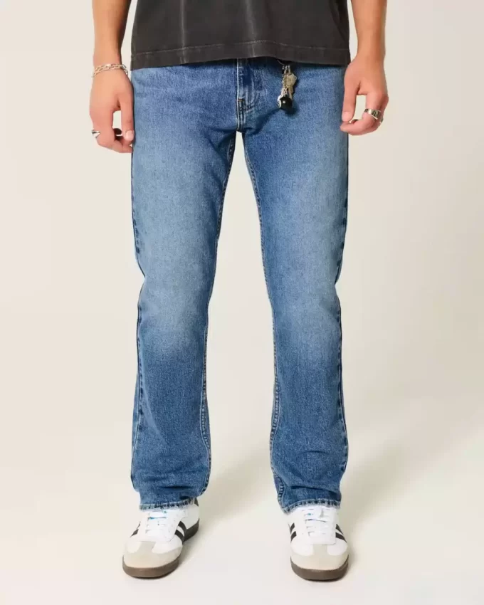 Orta Yıkama Slim Düz Kot Pantolon