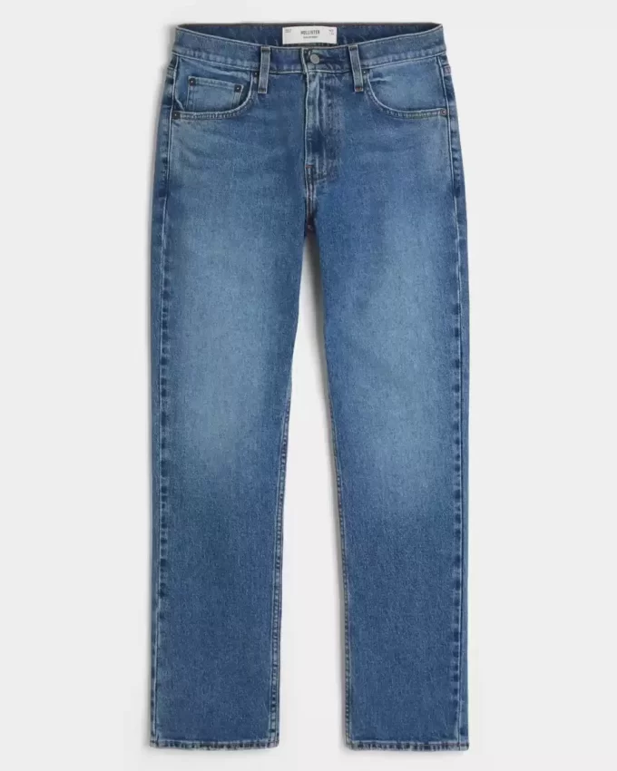 Orta Yıkama Slim Düz Kot Pantolon