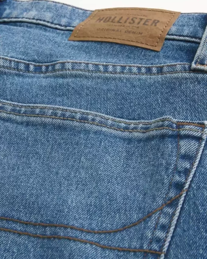 Orta Yıkama Slim Düz Kot Pantolon