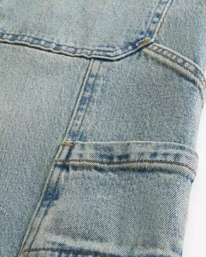 Orta Yıkama Süper Bol Boyacı Kot Pantolonu