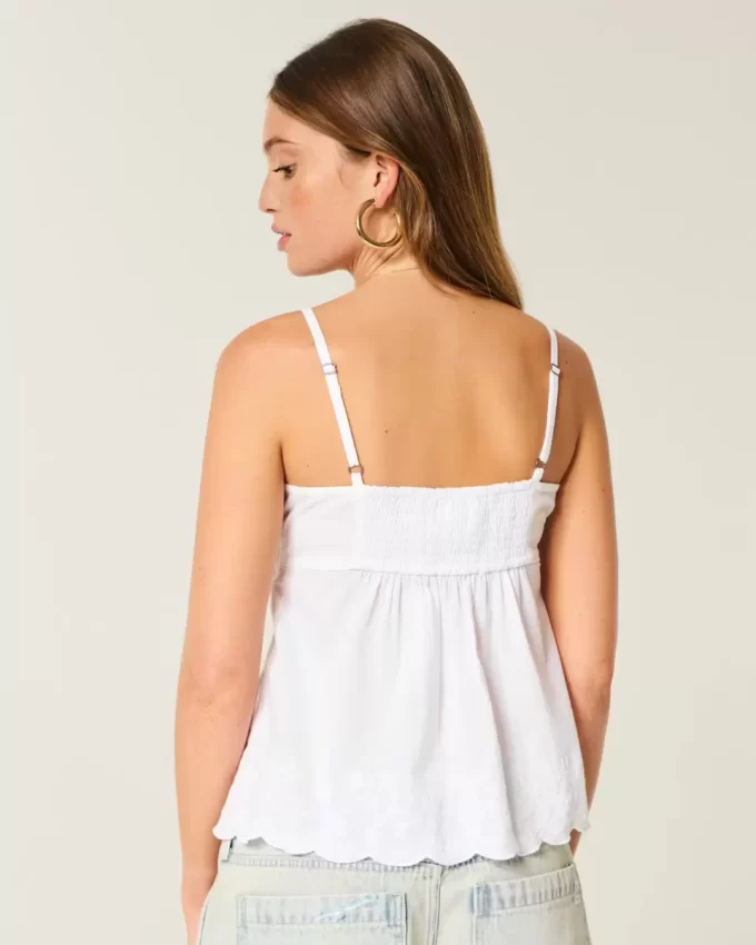 Parıltılı İşlemeli Babydoll Üst
