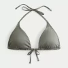 Parıltılı Çok Yönlü Üçgen Bikini Üstü
