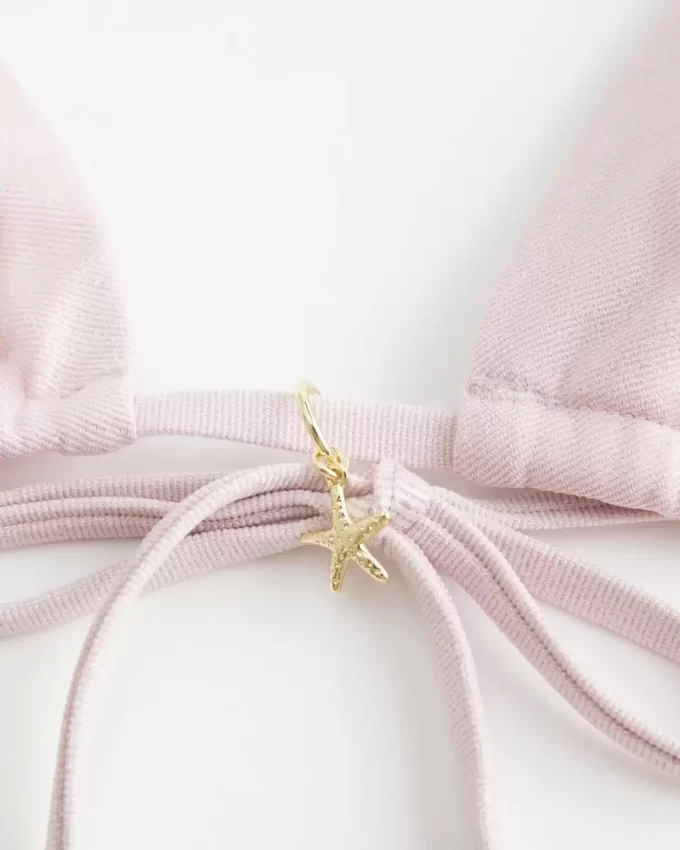 Parıltılı Çok Yönlü Üçgen Bikini Üstü