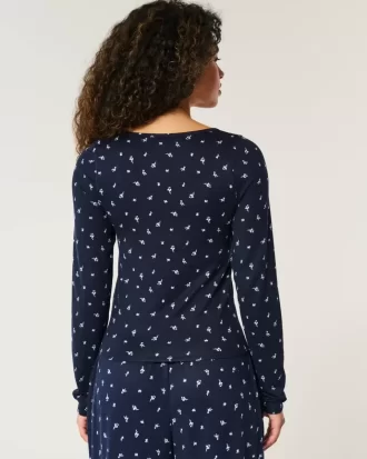 Rahat Çiçek Desenli Pijama Üstü