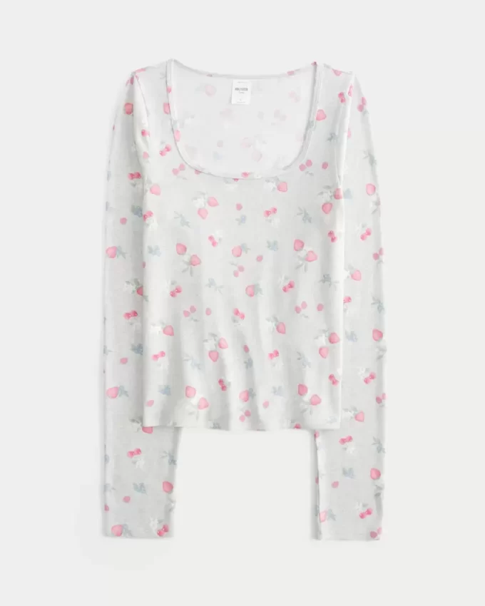 Rahat Meyve Desenli Pijama Üstü