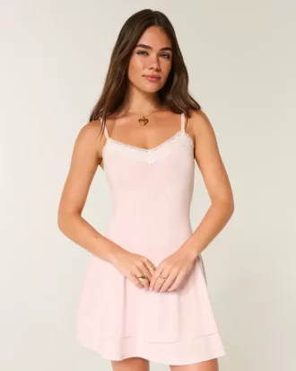 Örgü Katlı Mini Elbise