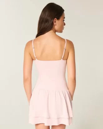 Örgü Katlı Mini Elbise