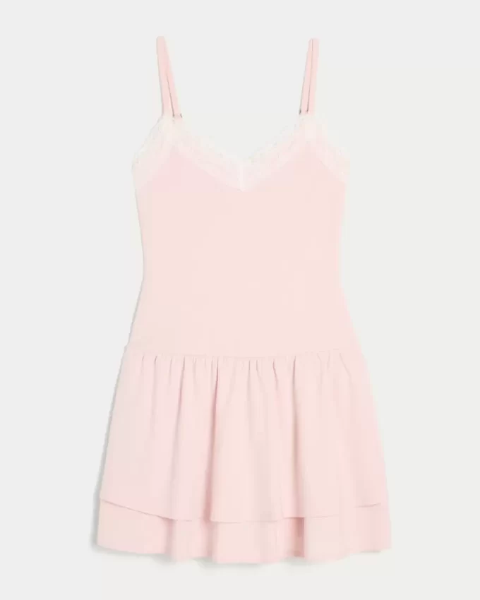 Örgü Katlı Mini Elbise