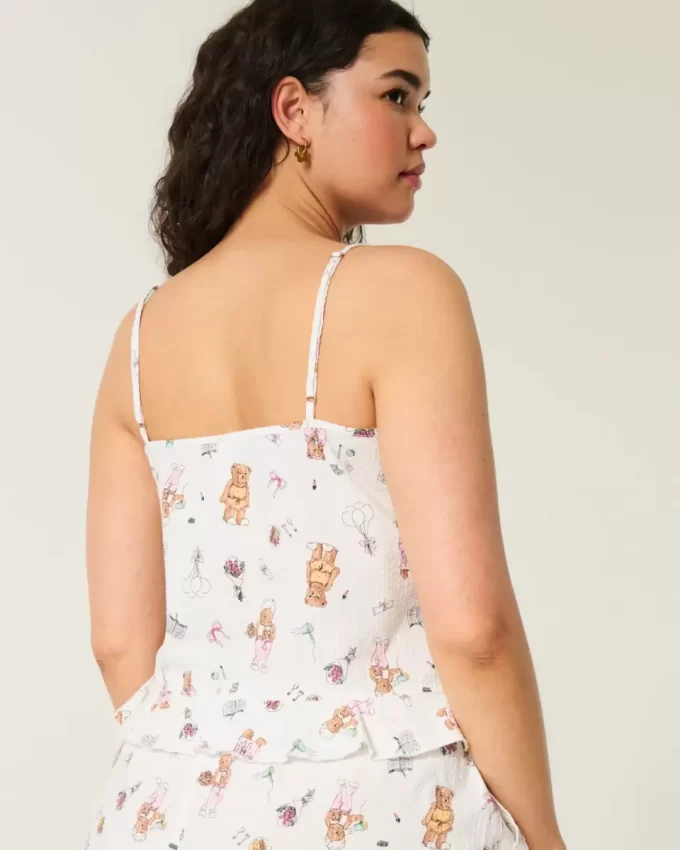 Ruffle Seersucker Uyku Tankı