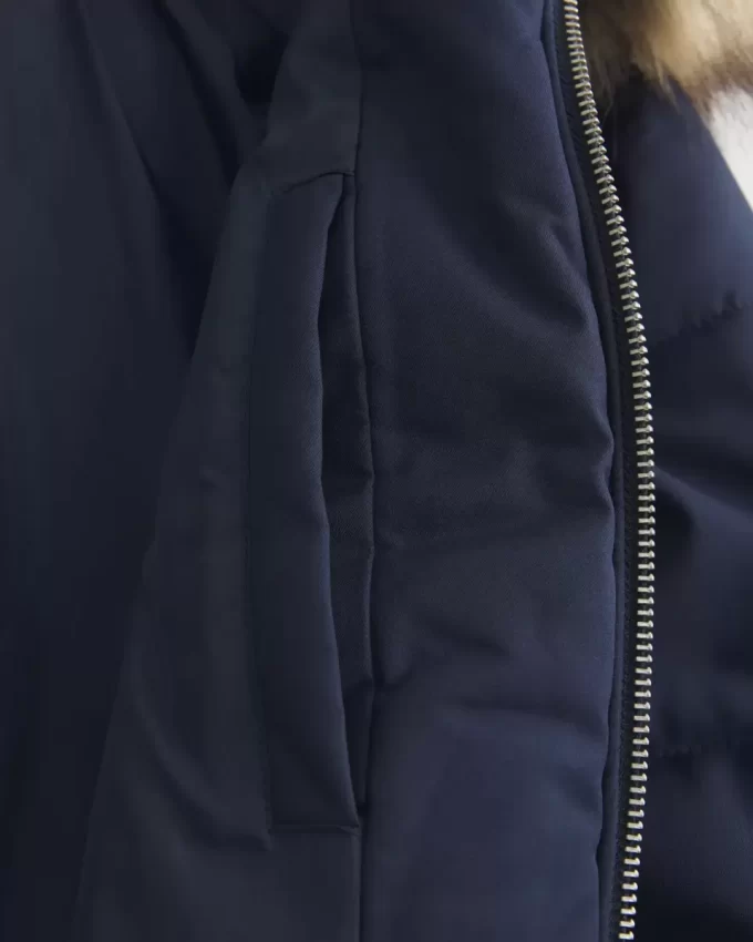 Sahte Kürk Kenarlı Şişme Bomber Ceket